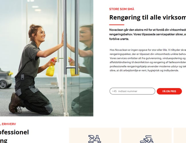 Novaclean.dk - Enkeltmands rengøringsvirksomhed med eksisterende privat kunder ( samt 1-stor erhvervskunde på kontrakt) | Samt inventar og hjemmeside: www.novaclean.dk | Omsætning 88.433 DKK