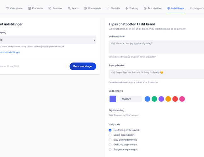 Frida - verdens nemmeste chatbot - LIVE på 5 minutter! Super attraktiv tech-startup. 467 pre-signups medfølger. Klar til DK og udland. Sælges KUN fordi min anden virksomhed er stukket helt af.