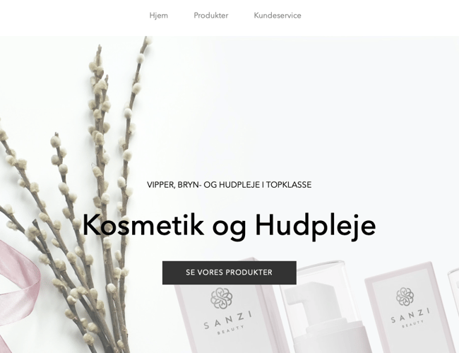 Webshop med skønhedsprodukter 