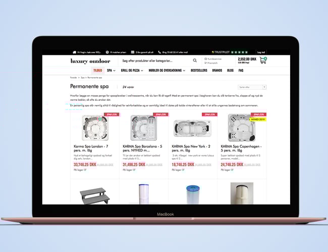 Webshop med salg af pizzaovne, spa og terrasseprodukter - Omsætning 2,3 + m i 2020