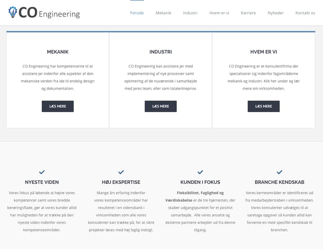 Coengineering.dk -Konsulent firma hjemmeside til overtagelse. - Wordpress