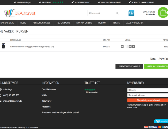 Salg af kendt webshop - Omsætning: 830.000 DKK - Trustpilot score på 4,5 ved 504 anmeldelser.