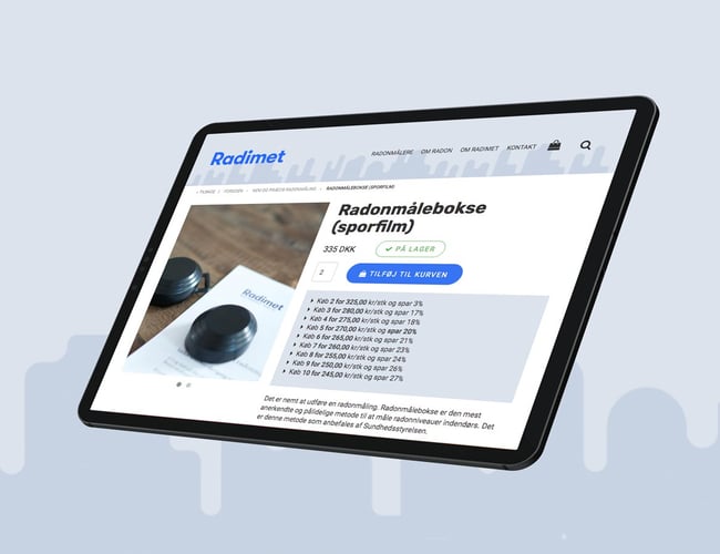 Webshop med salg af radonmålinger - Overskud før skat på 251.000 kr.