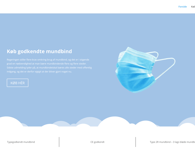 Køreklar og optimeret mundbind webshop lavet i WooCommerce