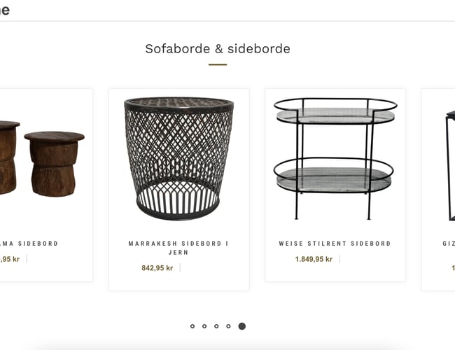 Dropshipping shop med salg af high-end møbler
