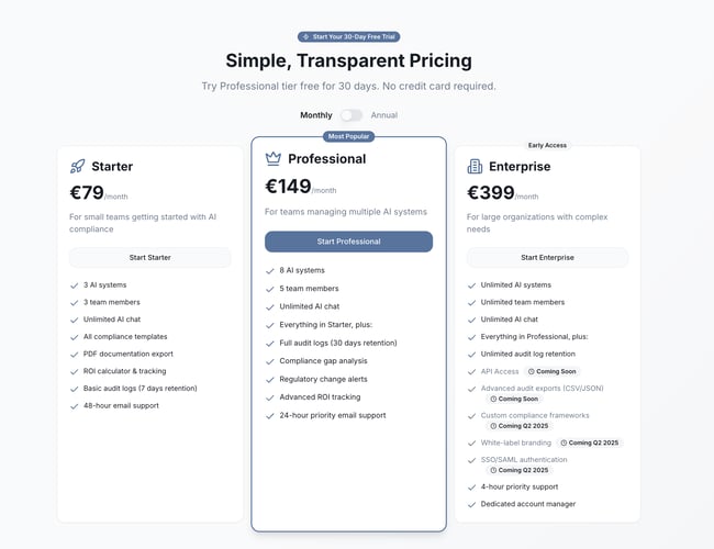 AI act compliance system (web app)