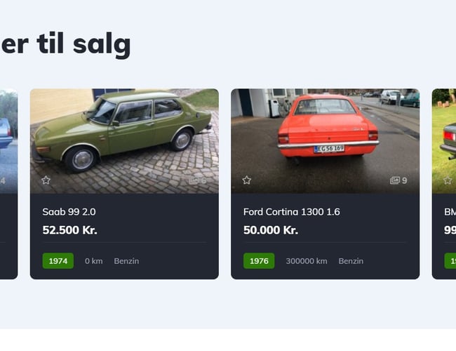 Professionel website/markedsplads for køb og salg af klassiske og veteranbiler/MCér, specialbiler samt youngtimere!