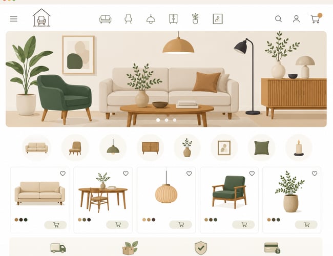 Webshop med møbler & boliginteriør