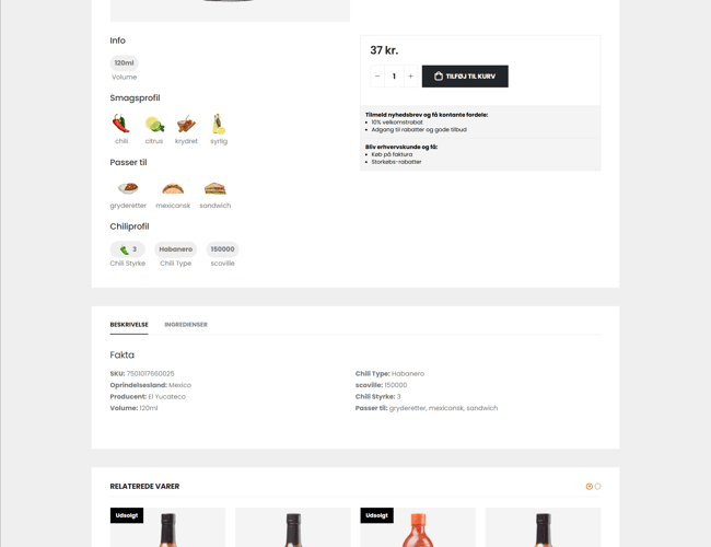 Etableret webshop med hot sauces og mexi-vare 🌶️