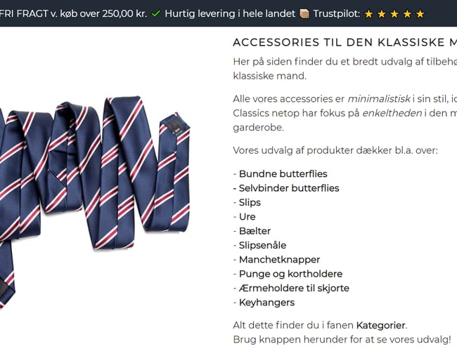 BUD ØNSKES - Køreklar webshop med accessories til den klassiske mand