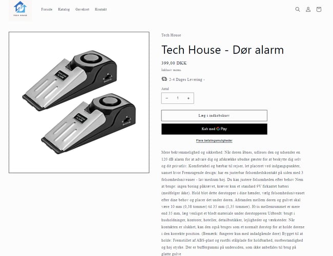 Dropshipping Webshop med salg af markedsanalyste trending tech products 
