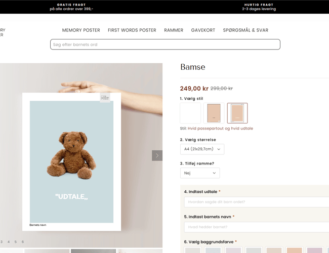 Unik shop med plakater til forældre til salg