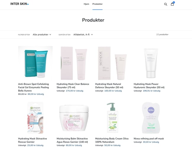  Starter dropshipping webshop med hudpleje produkter sælges - Shopify - Automatisk bogføring