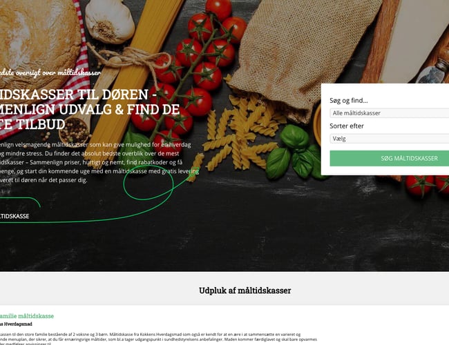 To Affiliate websites indenfor måltidskasser & mad til døren - Omsat for +90.000 kr. de sidste 2,5 år