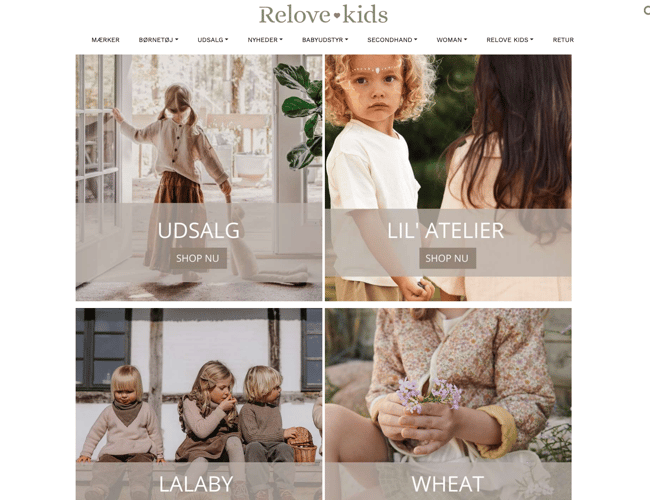 ReloveKids Børnetøjs webshop til salg 