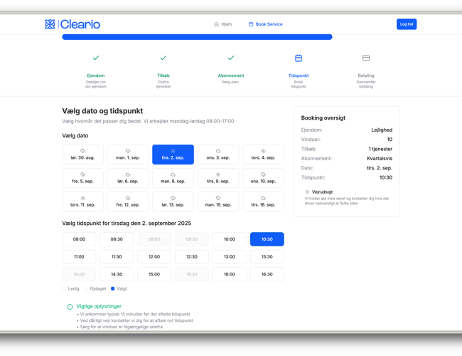 Danmarks mest intuitiv platform for vinduespudsning – Cleario.dk