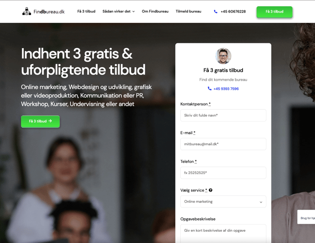 Findbureau.dk - 3 tilbud site med stor potentiale