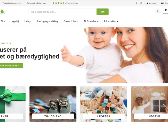 Topbaby.dk - Børnetøj, legetøj og udstyr - Avance på ca. 50%.