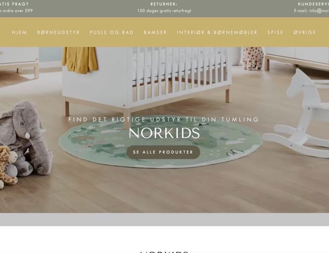 Dropshipping webshop med salg af baby-børne udstyr -  Dansk leverandør med hurtig fragt.