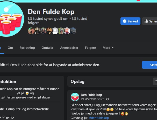 Webshop Den Fulde Kop - Trustpilot på 4,4 stjerner. - Festtilbehør til enhver fest