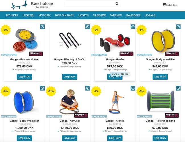 14 år gammel Webshop til salg - Børnibalance - Omsætning 3.3 millioner - Forventet 4.2 millioner i 2023