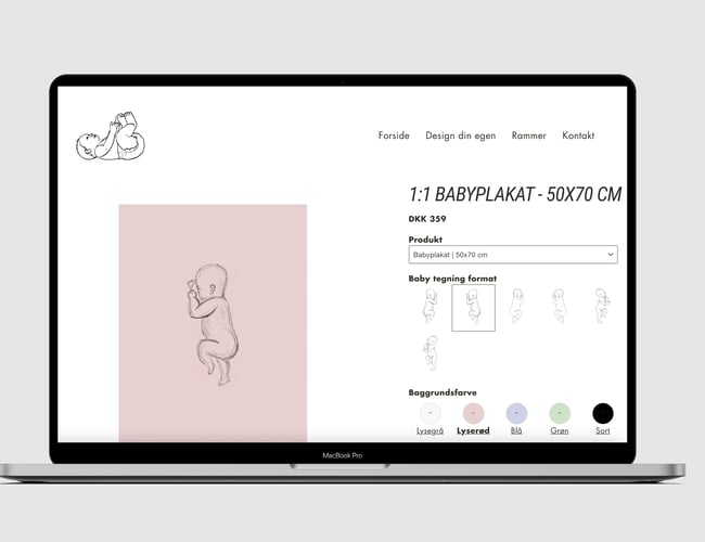 Babyposter. dk | 100% Køreklar webshop med skræddersyede babyplakater