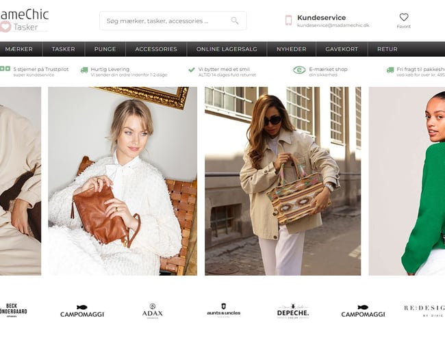Madamechic.dk -  Online taskebutik sælges