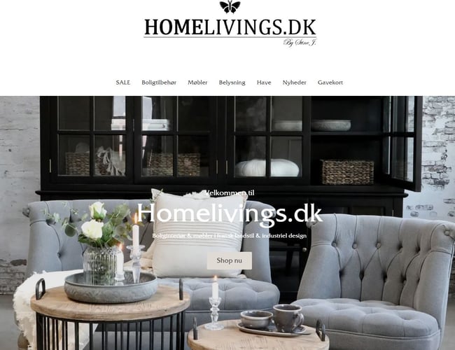 Webshop med dropshipping af boliginteriør og møbler - Omsætning 2022: 320.000 kr. inkl. moms