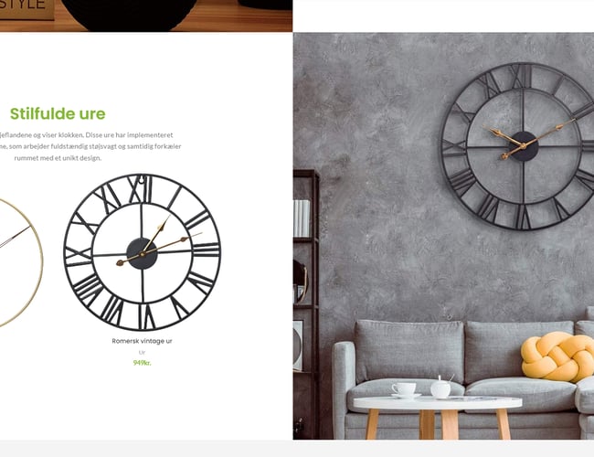 Webshop med salg af boliginteriør