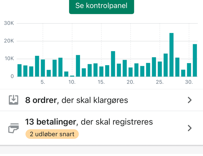 NY PRIS 49.000 inkl. Moms for webshoppen og varelageret.