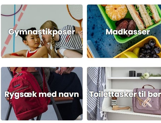 Webshop med salg af juleartikler og broderede og navnepåsatte artikler til baby og børn