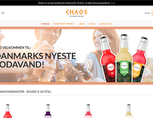 CHAOS Soft Drinks - sodavandsbrand med opskrifter, design og professionel, køreklar webshop 