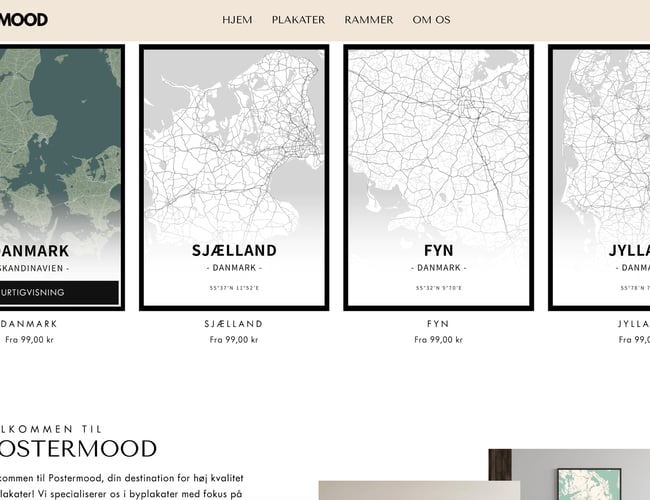 Dropshipping shop med salg af byplakater