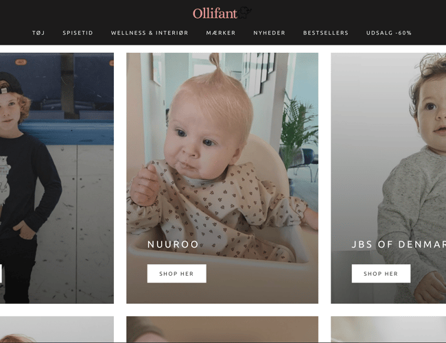 Ollifant.dk - webshop med +65.000 følgere - Millionomsætning - stort potentiale.