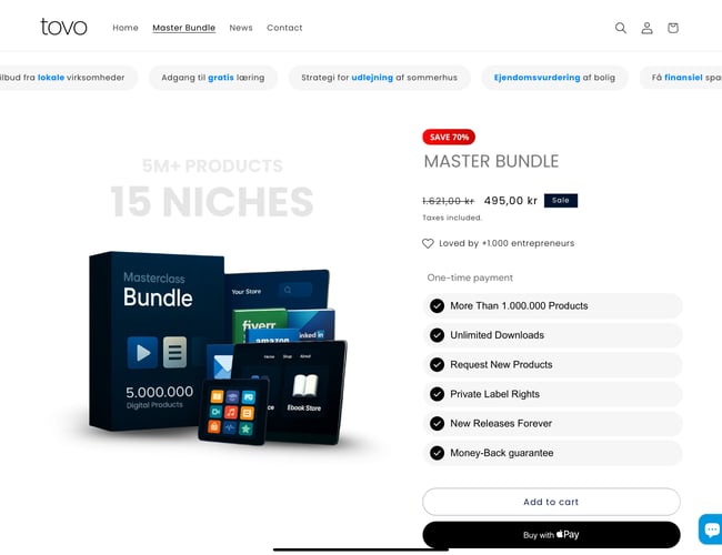 Køreklar webshop på autopilot. Digitale produkter i alle genre med 100% fortjeneste