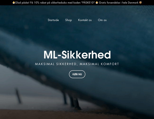 ML-Sikkerhed - webshop med letvægtssikkerhedssko - Omsætning på ca 50-80k om måneden