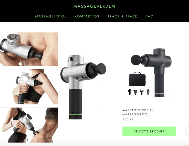 Dropshipping Webshop med salg af Massagepistol - Forsendelse fra EU