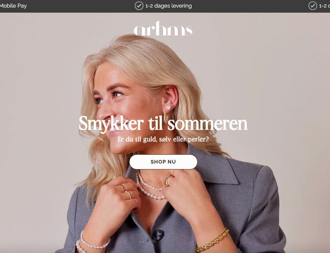 Sjældent udbudt smykke webshop - Omsætning på 2.4 mio kr. i 2022