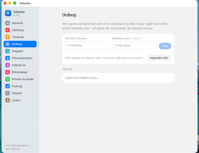 Mac-dikteringsproduktet hiSpoke sælges med website, brand og software