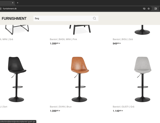 Furnishment | High end dropshipping møbelshop | 100% køreklar