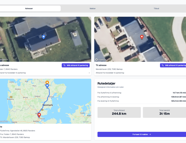 WeMoove - Ny SaaS til flyttebranchen med indbygget bookingsystem, samt medarbejder- og flådehåndtering. Skræddersyede flyttetilbud på få sekunder med hjælpe fra AI. 400 udviklingstimer brugt.