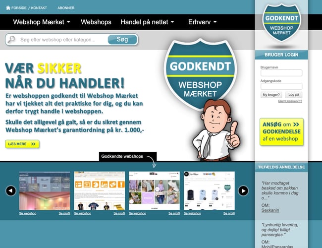 Webshop Mærket - Mærkningsordning med 800 webshops registreret 