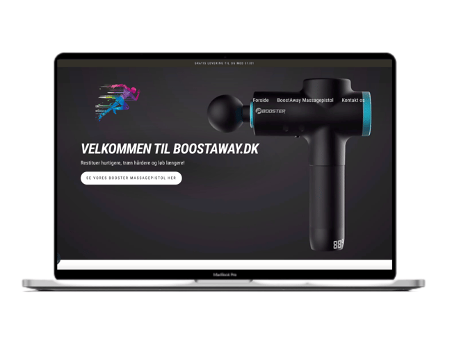 Massagepistol med dropshipping leverandør i EU | 100% køreklar webshop | Boostaway.dk