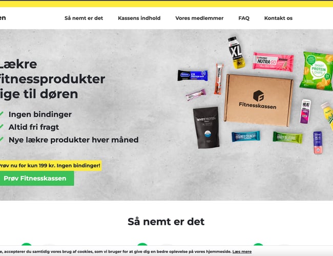 FitnessKassen.dk - Omsætning 2021: 250.000 kr - Abonnement kasse med fitness produkter.
