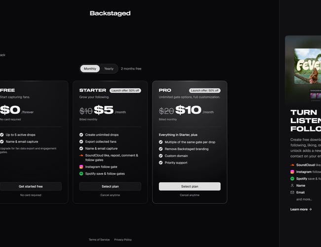 Superfan platform i musikbranchen - 120 registrerede artister, 100% organisk vækst og 34.000+ leads