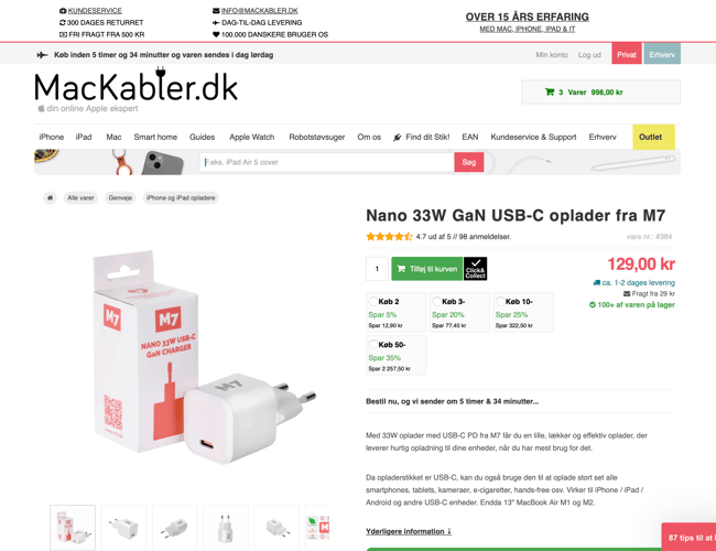 [MacKabler.dk] - 12 år gammel webshop med godt renommé og struktur