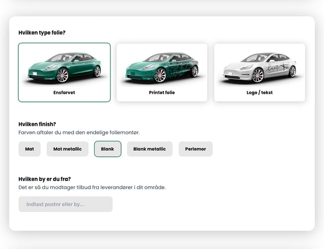 Foliepris.dk - formidling af tilbud mellem bilejere og foliemontører. Platform med indbygget leadgenerering og leadsalg, som håndteres 100% automatisk!