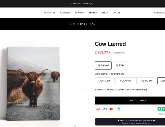 Webshop med plakater, lærreder og rammer – stort vækstpotentiale