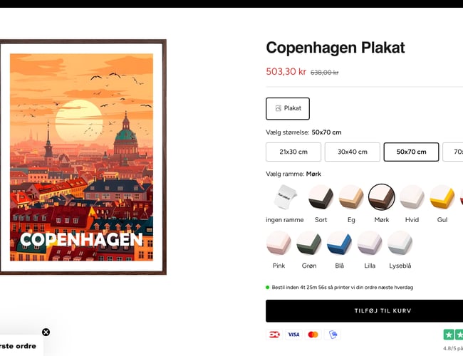Webshop med plakater, lærreder og rammer – stort vækstpotentiale