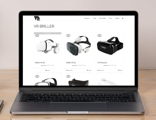 Danmarks førende VR brille niche webshop - Omsætning for ca. 250.000 kr. per år (71.000 seneste 3 måneder)